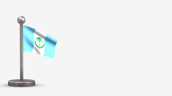 Neuquen 3D waving flag illustration on tiny flagpole. — Stock Photo, Image