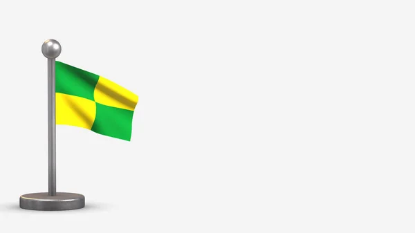 Pastaza 3D acenando ilustração bandeira em pequeno mastro . — Fotografia de Stock