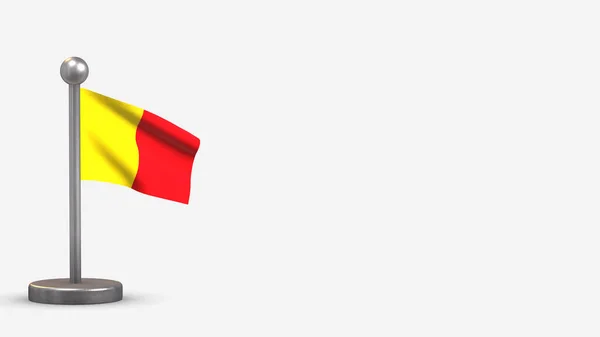 Pichincha 3D waving flag illustration on tiny flagpole. — ストック写真