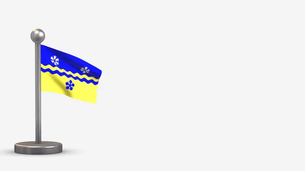 Prince George Kolumbia Brytyjska 3d machając flagą ilustracja na ti — Zdjęcie stockowe