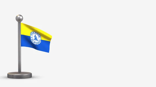 Riverside California 3D mávání vlajky ilustrace na maličké flagpol — Stock fotografie