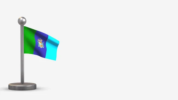 Santa Elena 3D waving flag illustration on tiny flagpole. — Stock Photo, Image
