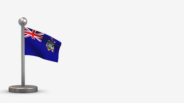 Georgia del sud e il sud Sandwich Islands 3D sventolando bandiera illu — Foto Stock