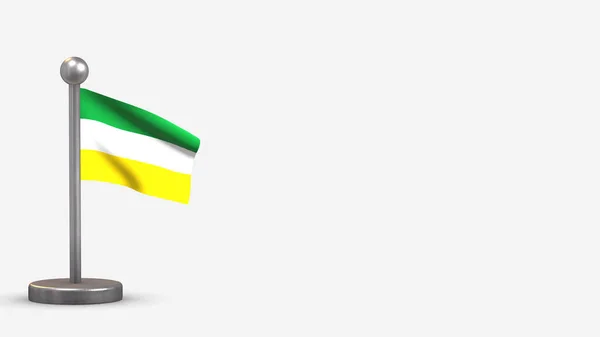 Sucumbios 3D ondeando bandera ilustración en diminuto asta de la bandera . — Foto de Stock