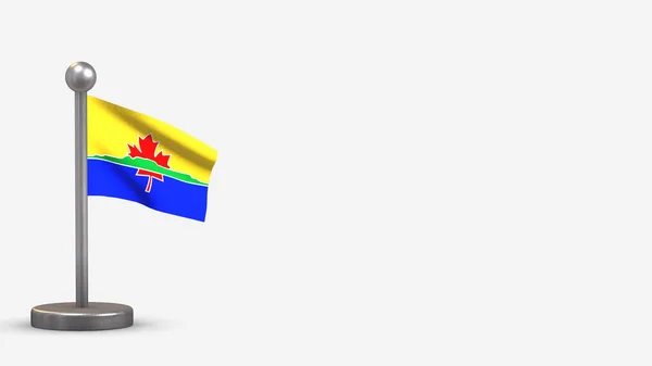 Thunder Bay 3d κυματίζει σημαία εικονογράφηση σε μικροσκοπικό κοντάρι. — Φωτογραφία Αρχείου