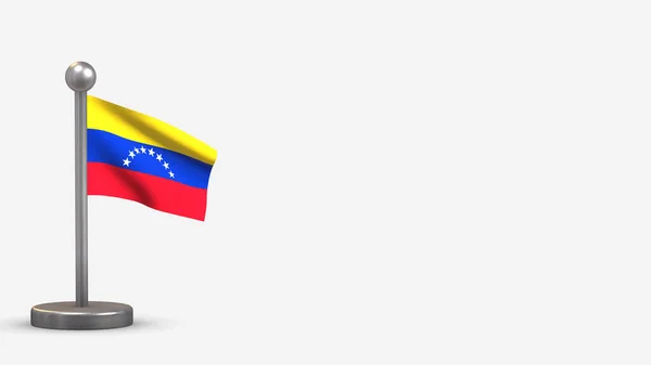 Venezuela 3D sventola bandiera illustrazione su piccolo pennone . — Foto Stock