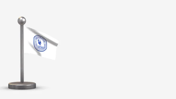 Yonkers 3D размахивание флагом иллюстрация на крошечном флагштоке . — стоковое фото