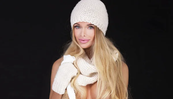 Blond sexig kvinna i cap. — Stockfoto