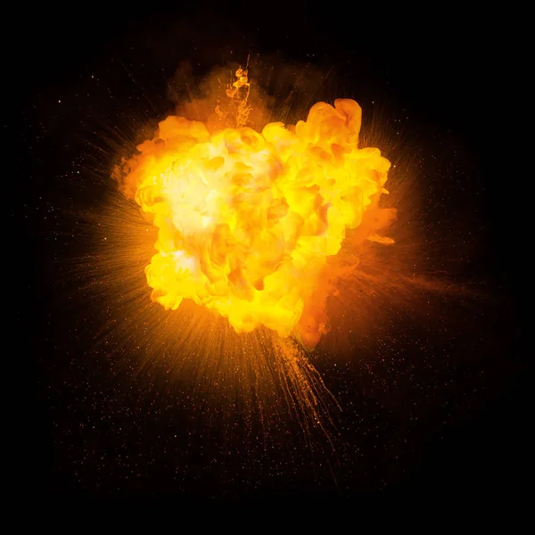parlak patlama siyah arka birden parlamak. Yangın patlama