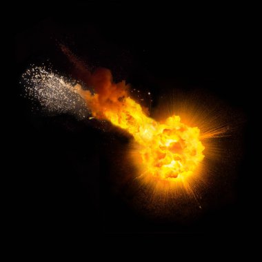 ateş topu (fireball) siyah arka plan üzerine