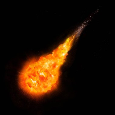 ateş topu (fireball) siyah arka plan üzerine