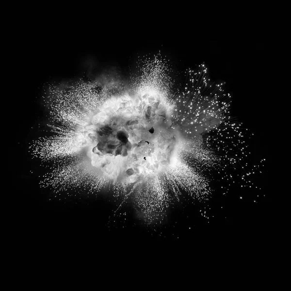 Bright explosion flash on a black backgrounds. fire burst — Stock Photo, Image