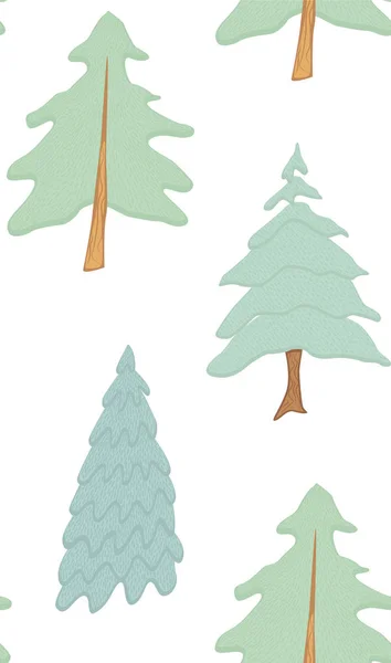 Σχέδιο με λεπτή πράσινο χριστουγεννιάτικο δέντρο. Διακοσμητικό φόντο με αειθαλή fores δέντρο. — Διανυσματικό Αρχείο