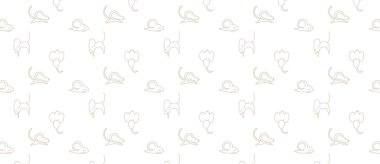 Beyaz arka planda gri fareleri olan basit, pürüzsüz desenli yeni yıl desenli Çin fareleri.,