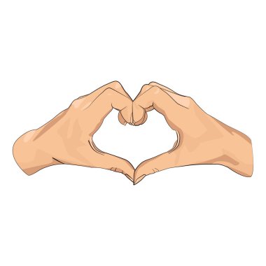 Bir kalp şekli oluşturan el