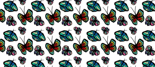 Motif papillon motif vectoriel impression — Image vectorielle