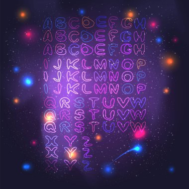 Yıldızlar, galaksiler ve uzayda toz bulutları. Gelecekçi evren..