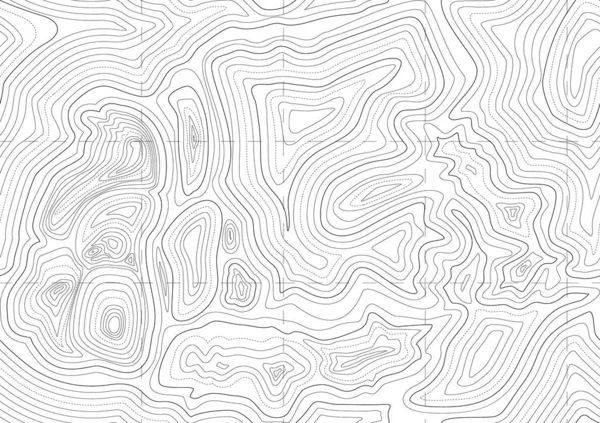 Contorno Topográfico Blanco Negro Abstracto Líneas Montañas Mapa Topografía Dibujo — Vector de stock