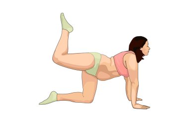 Spor salonunda jimnastik yapan genç bir kadın. Aşırı kilolu bir kadının portresi..