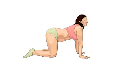 Aşırı kilolu bir kadının yan görünüm portresi