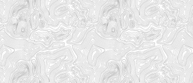 Topoğrafik haritanın arka planı. Soyut siyah ve beyaz topoğrafya dağ çizgilerini belirler. Topografi haritası sanat eğrisi çizimi. Topografik harita çizgileri, çevre çizgileri. Coğrafi soyut
