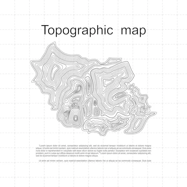 Streszczenie Szablonu Mapy Konturu Topograficznego Siatka Geograficzna Ilustracja Wektora — Wektor stockowy