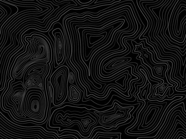 Black background of the topographic map. Topographic map white lines, contour background. Geographic grid, vector abstract.