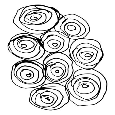 El çizgili desen. Siyah ve beyaz. Tasarım ögeleri çizilmiş vuruşlar (jel kalemlerin etkisi)