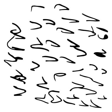 El çizgili desen. Siyah ve beyaz. Tasarım ögeleri çizilmiş vuruşlar (jel kalemlerin etkisi)