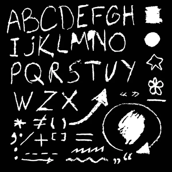 Дизайн Алфавіту Подряпаний Стиль Стиль Жахів Назад Шкільного Стилю — стоковий вектор