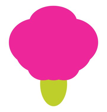 Vektörleştirilmiş çiçek. Siluette düz ikon çiçek ikonu beyaza izole edildi. Çıkartmalar, etiketler, etiketler, hediye paketleme kağıtları için parlak renkli şirin retro tasarımı.