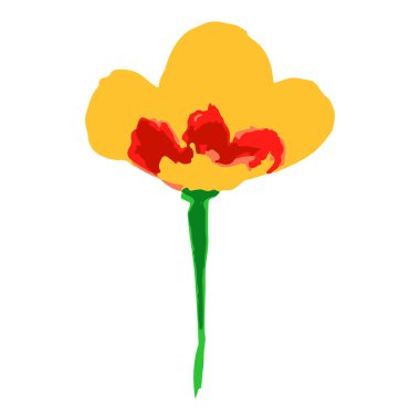 Suluboya çiçek çizimi. Çiçek dekoratif unsur. Çiçek arkaplanı