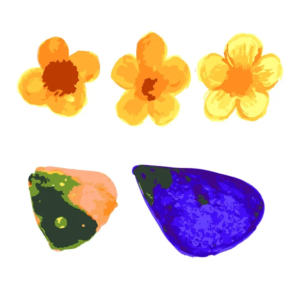 水彩の花のイラスト 花の装飾要素 花の背景 — ストックベクタ
