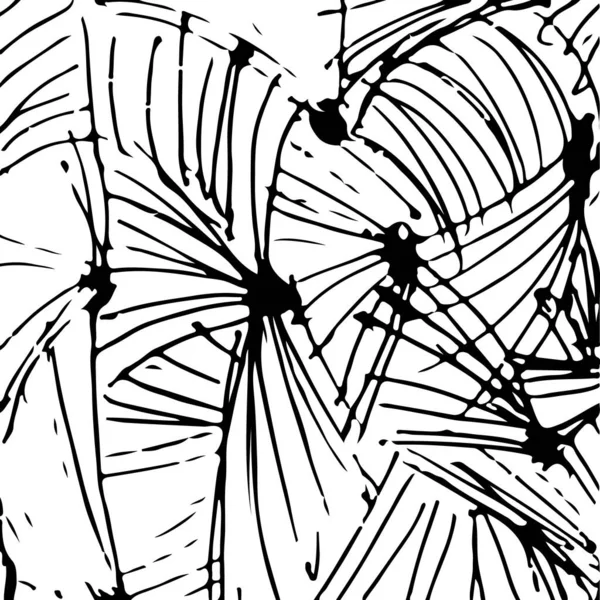 Textura dibujada a mano abstracta en blanco y negro. — Vector de stock