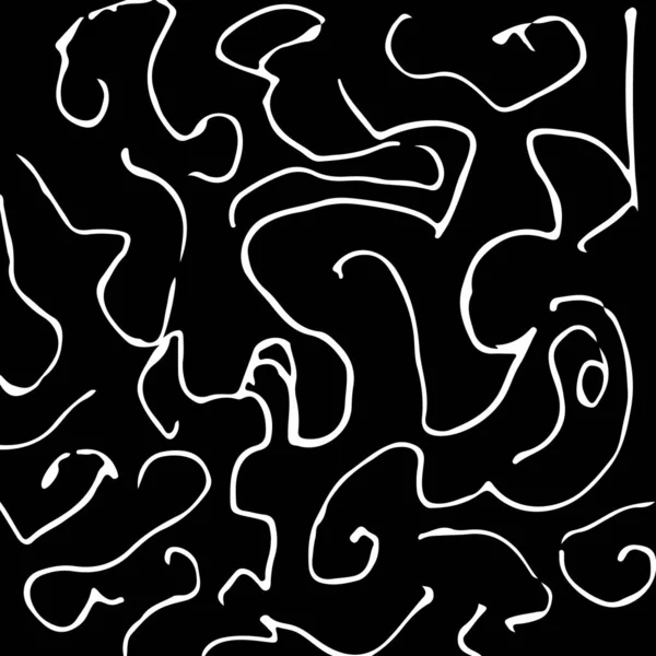 Textura Dibujada Mano Abstracta Blanco Negro Patrón Sin Fin Con — Vector de stock