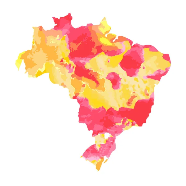 Brasile Mappa Con Bandiera Vector — Vettoriale Stock