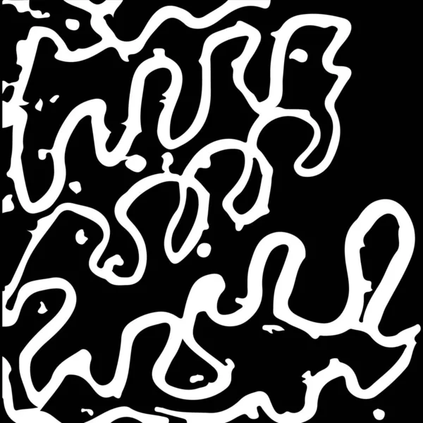 Textura Dibujada Mano Abstracta Blanco Negro — Vector de stock