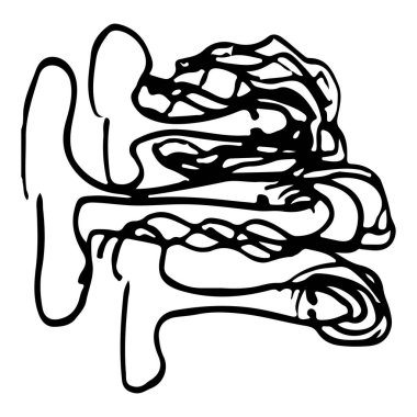 siyah ve beyaz soyut el çizimi dokusu.