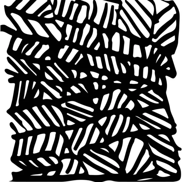 Textura Dibujada Mano Abstracta Blanco Negro — Vector de stock