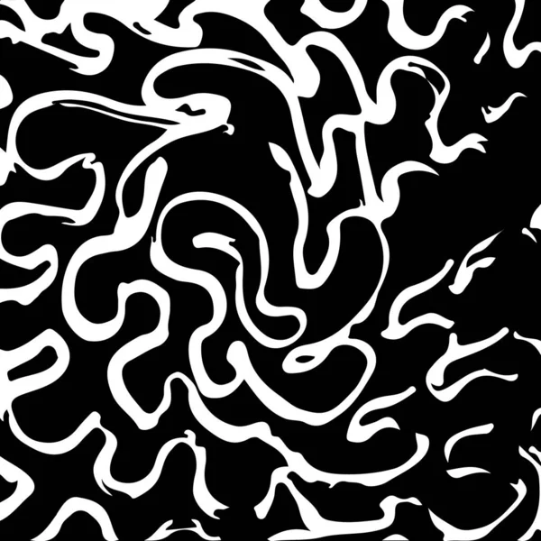 Noir Blanc Abstrait Texture Dessinée Main — Image vectorielle