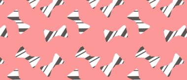 Kelebek kravatlı desen. Siyah çizgili beyaz papyon.