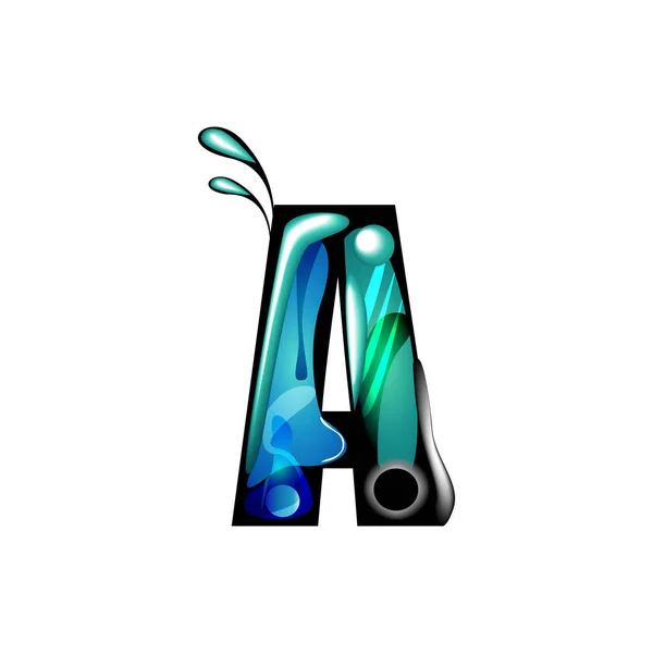 Alphabet décoratif A avec ornement floral — Image vectorielle