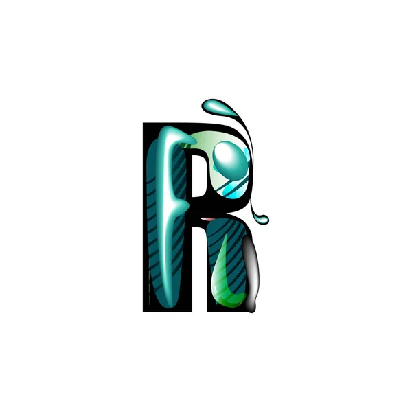 Dekorativní abeceda R s květinovým ornamentem — Stockový vektor