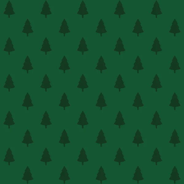 Texture Noël Sans Couture Arbre Noël Vert Foncé Sur Fond — Image vectorielle