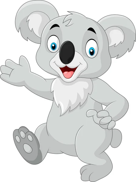 Cartoon grappige koala geïsoleerd op witte achtergrond — Stockvector