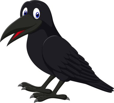 Çizgi film raven izole üzerinde beyaz arka plan