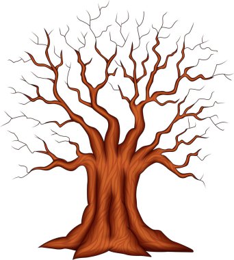 Beyaz arkaplanda izole edilmiş ölü ağaç