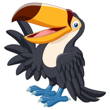 Karikatür komik toucan sunulması
