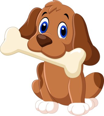 Kemik ile karikatür komik köpek