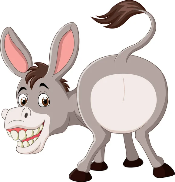 Mascote de burro engraçado dos desenhos animados — Vetor de Stock